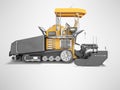 Concept paver for highway construction 3d render on gray background with shadow