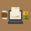 Concept of pay bill tax online account via computer or laptop. Royalty Free Stock Photo