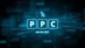 Concept Pay per click or ppc. Business acronym in holographic style..