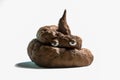 Concept of personal crisis and negative mind. Sad depressed Poop on white background. 3d rendering