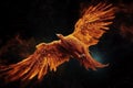 Pheonix flying in the space. Generative AI