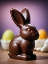 Photo Of A Bunnyshaped Chocolate Confectionery, Easter. Generative AI Royalty Free Stock Photo