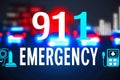 A concept photo of Call 911, an emergency management Royalty Free Stock Photo