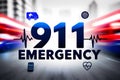 A concept photo of Call 911, an emergency management Royalty Free Stock Photo