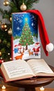 Photo Of Christmas Christmas Songbook Open On A Stan. Generative AI