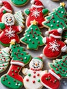 Photo Of Christmas Frosted Christmas Cookies. Generative AI