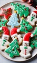 Photo Of Christmas Frosted Christmas Cookies. Generative AI