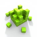 Concept photo of green building blocks