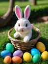 Photo Of Happy Easter, Easter Hunt Designs, Bunnythemed Easter Hunt, This Design Features Bunnyshaped Baskets, Bunn. Generative AI Royalty Free Stock Photo