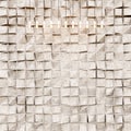 Concept photo of highly detailed abstract polygon surface. Natural color stone wall facade. Abstract gradient graphic