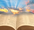 New dawn paradise open bible Royalty Free Stock Photo