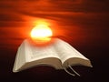 Spiritual bible light open holy book