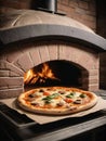 Photo Of Original Stone Oven Pizza Italia. Generative AI