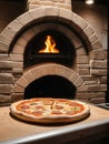 Photo Of Original Stone Oven Pizza Italia. Generative AI