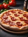 Photo Of Porcion De Una Pizza De Peperoni Sobre Fondo Whitee. Generative AI