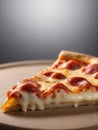 Photo Of A Slice Of Hot Pizza With Stretchy Cheese, Isolated On A White Background. Generative AI Royalty Free Stock Photo