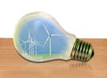 Power energy electrical electric bulb light green greenhouse climate change global windfarm wind farm turbines windmills renewable