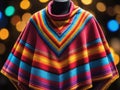 Photograph Of Colorful Mexican Poncho. Generative AI Royalty Free Stock Photo