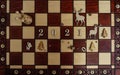 Concept photography, new year composition on a chessboard with a queen and other pieces, 2021, Flat lay, copy space Royalty Free Stock Photo