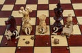 concept photography, new year composition on a chessboard with a queen and other pieces, 2022, Flat lay, copy space Royalty Free Stock Photo
