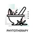 Concept of phytotherapy icon on abstract background