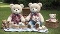 Picnic Paradise Teddy Bear Extravaganza on National Teddy Bear Day.AI Generated