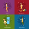 Concept pictures of cleaning service workers