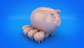 Piggy bank growth. 3d rendering