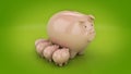 Piggy bank growth. 3d rendering