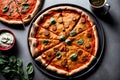 Pizza Perfection Irresistible Sarapatel Pizza to Satisfy Your Cravings.AI Generated