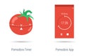 Concept of pomodoro timer and app