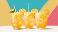 Pop Art Zing Illustrated Lemonade Mascot Celebrating National Lemonade Day.AI Generated