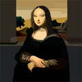 Concept portrait of the Mona Lisa, Leonardo da Vinci`s famous painting.Isolated on a background