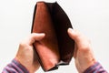 Concept poverty in the wallet is no money Royalty Free Stock Photo