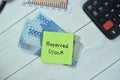 Concept of Preferred Stock write on sticky notes isolated on Wooden Table