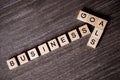 Concept presented by crossword with words business success to go