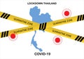 Concept of prevention Covid-19 virus outbreak pandemic and lockdown Thailand country