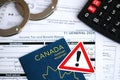 Concept of problems and troubles during tax reporting and taxpaying in Canada Royalty Free Stock Photo