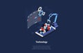Concept Of Process Automation And APP Development With High Technologies And Programming. Robotic Process Automation Royalty Free Stock Photo