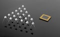 Concept of the processor and transistors Royalty Free Stock Photo