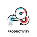 Concept of Productivity icon, modern flat thin line design vector illustration