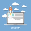Concept. Project start up - launch illustration