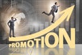 The concept of promotion with businessman
