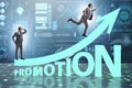Concept of promotion with businessman