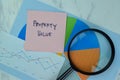 Concept of Property Value write on sticky notes isolated on Wooden Table Royalty Free Stock Photo