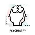 Concept of psychiatry icon on abstract background