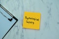 Concept of Psychological Safety write on sticky notes isolated on Wooden Table Royalty Free Stock Photo