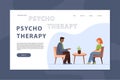 The concept of psychotherapy. The landing page template.