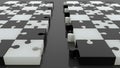 Concept of puzzle rows in black and white Royalty Free Stock Photo