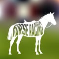 Concept of racing horse silhouette with text Royalty Free Stock Photo